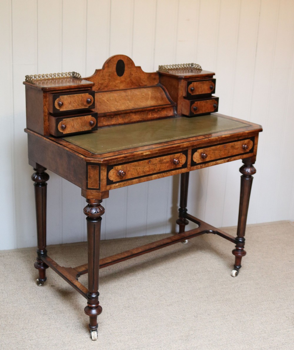 Victorian Burr Walnut Ladies Writing Desk