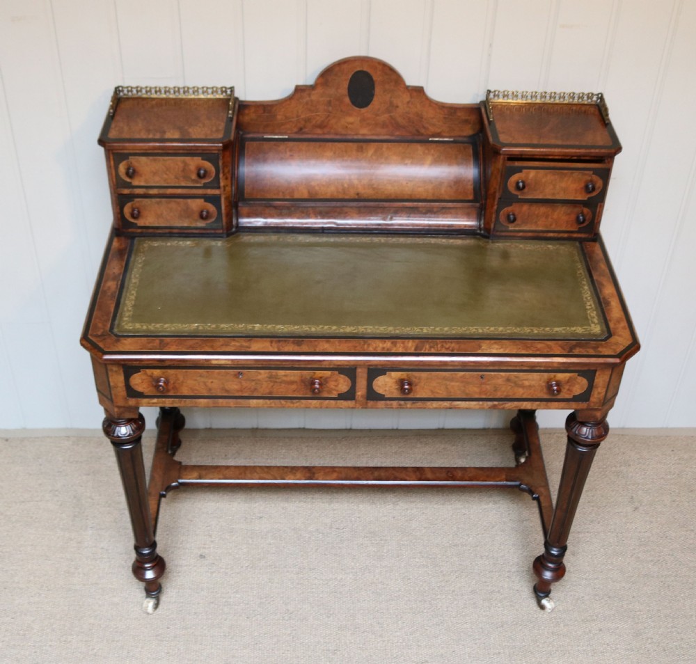 Victorian Burr Walnut Ladies Writing Desk View IV