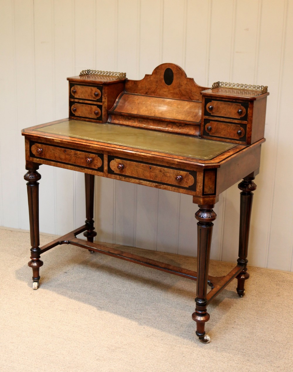 Victorian Burr Walnut Ladies Writing Desk View VI