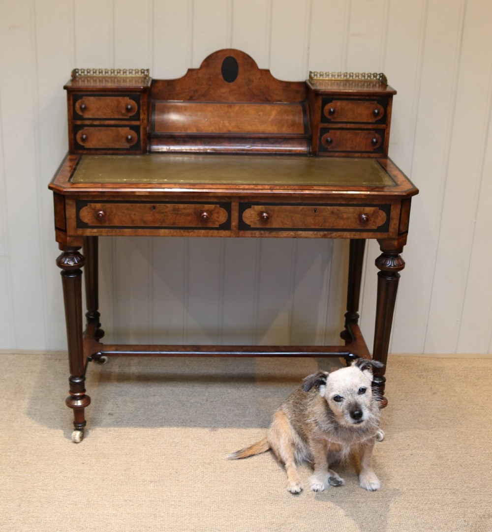 Victorian Burr Walnut Ladies Writing Desk View VII