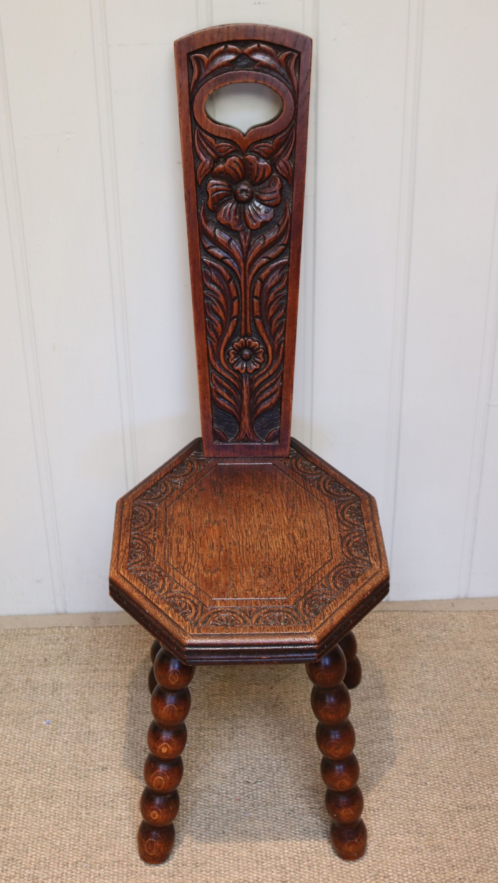 Carved Oak Spinning Chair  View III