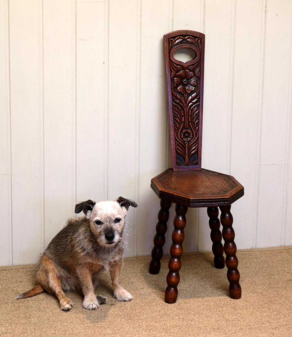 Carved Oak Spinning Chair  View IV