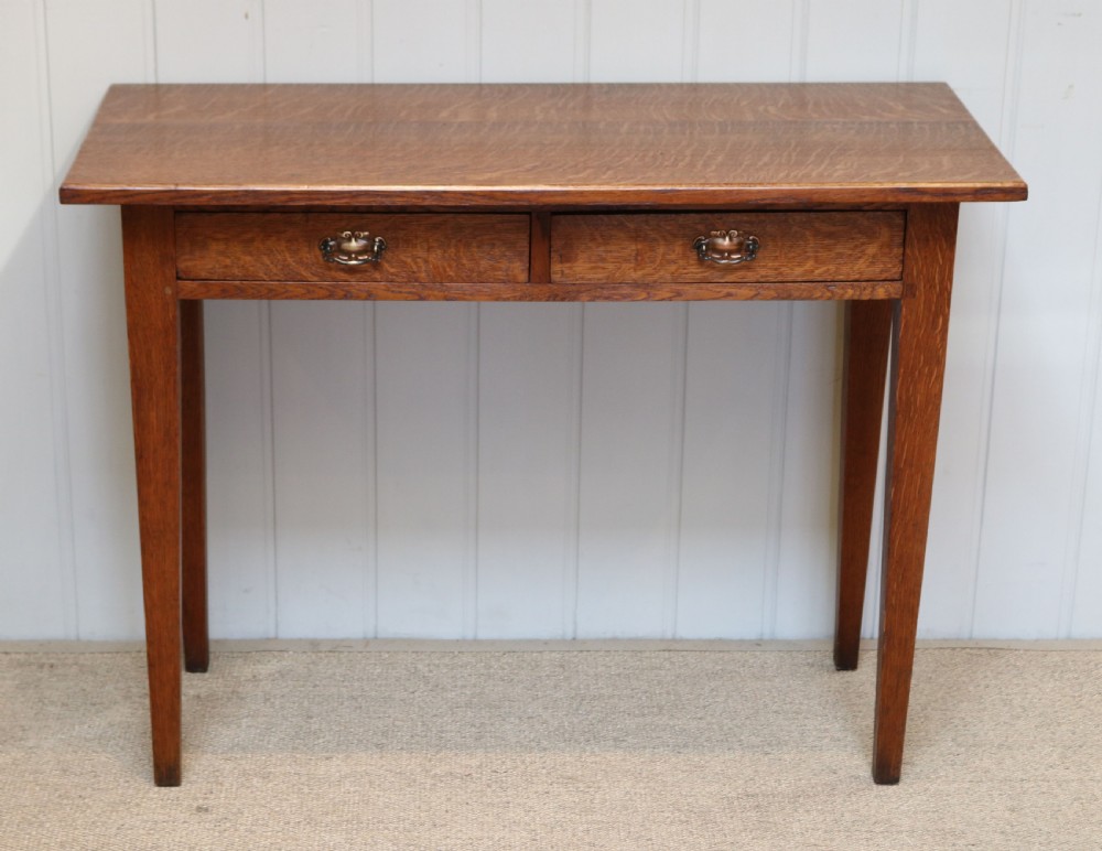 Arts And Crafts Low Oak Side Table  View II