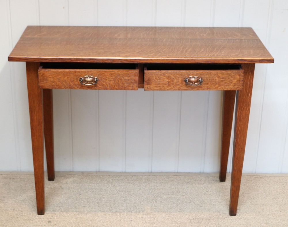Arts And Crafts Low Oak Side Table  View III