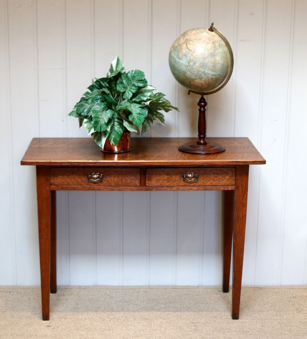 Arts And Crafts Low Oak Side Table  View V