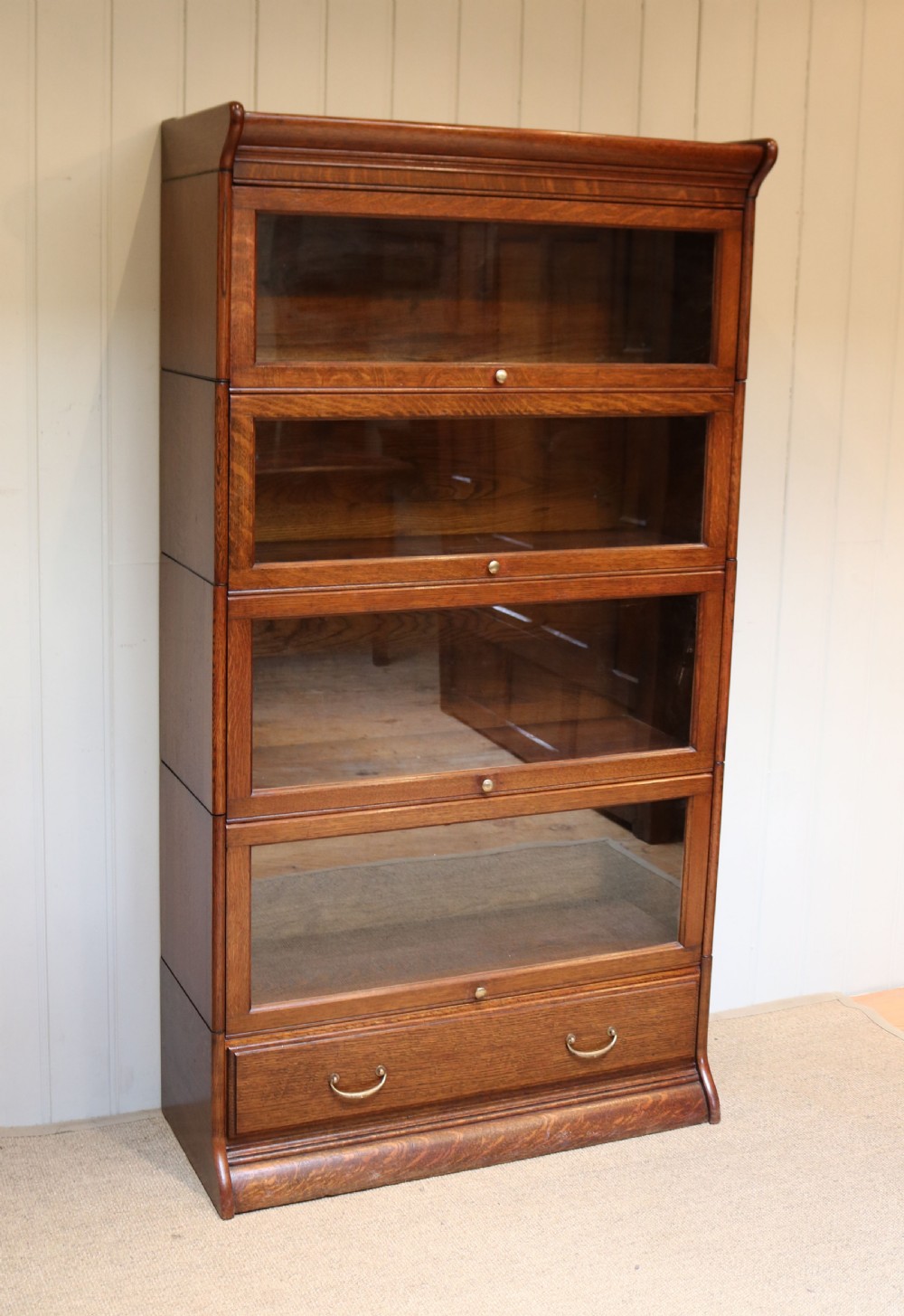 Solid Oak Five Tier Globe Wernicke Style Bookcase View II