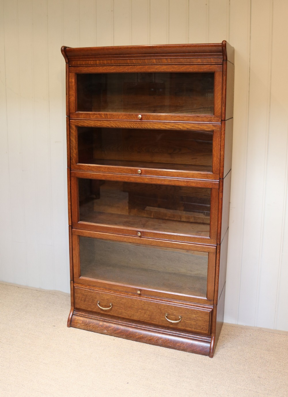 Solid Oak Five Tier Globe Wernicke Style Bookcase View IV