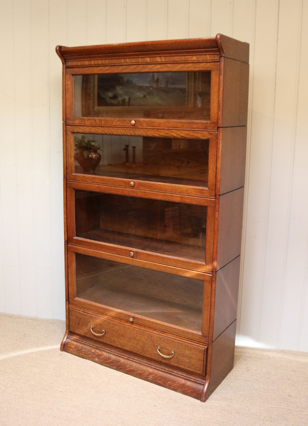 Solid Oak Five Tier Globe Wernicke Style Bookcase View VIII