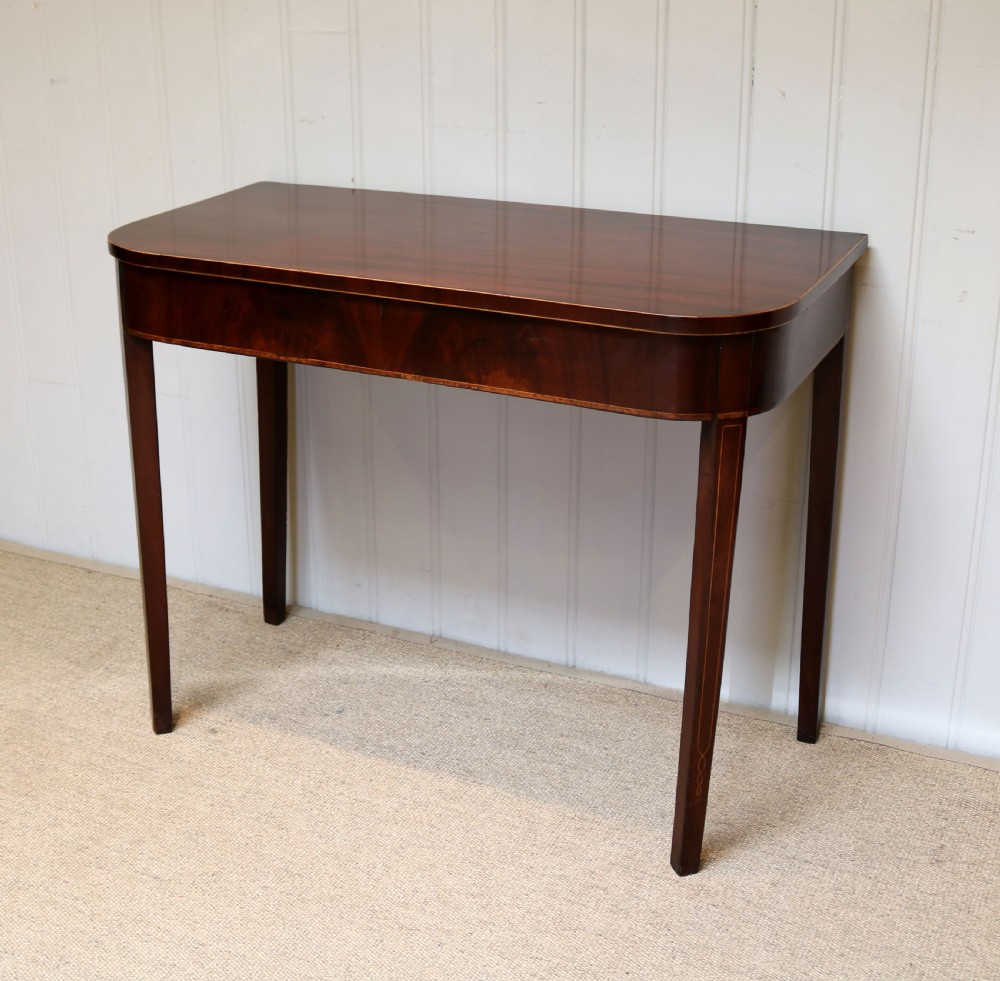 Georgian Mahogany D End Side Table View IV