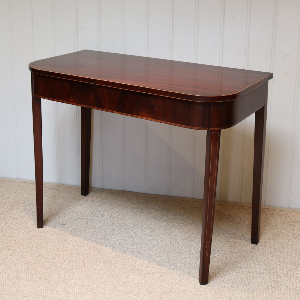 Georgian Mahogany D End Side Table View VII