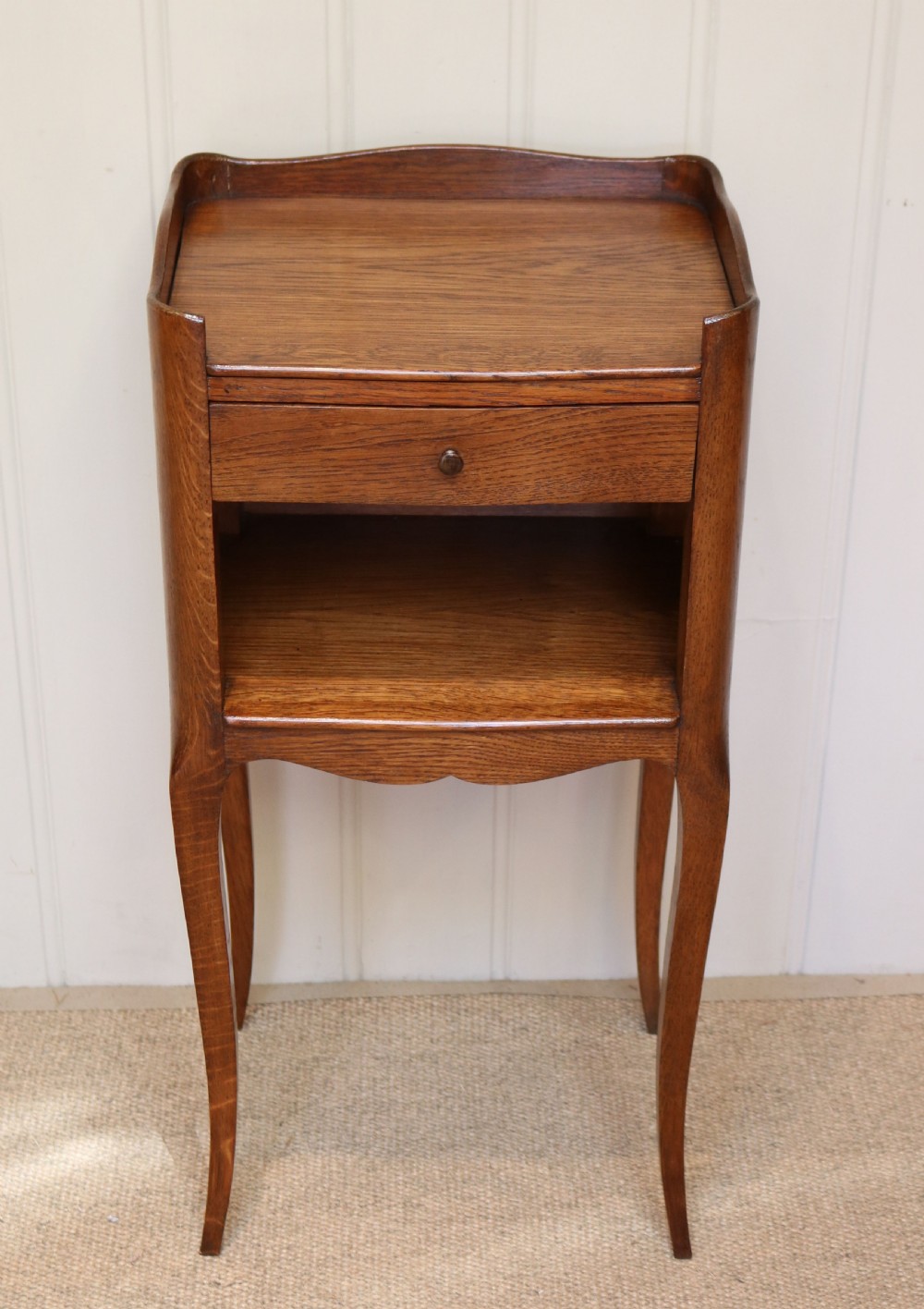 French Oak Bedside Cabinet View II