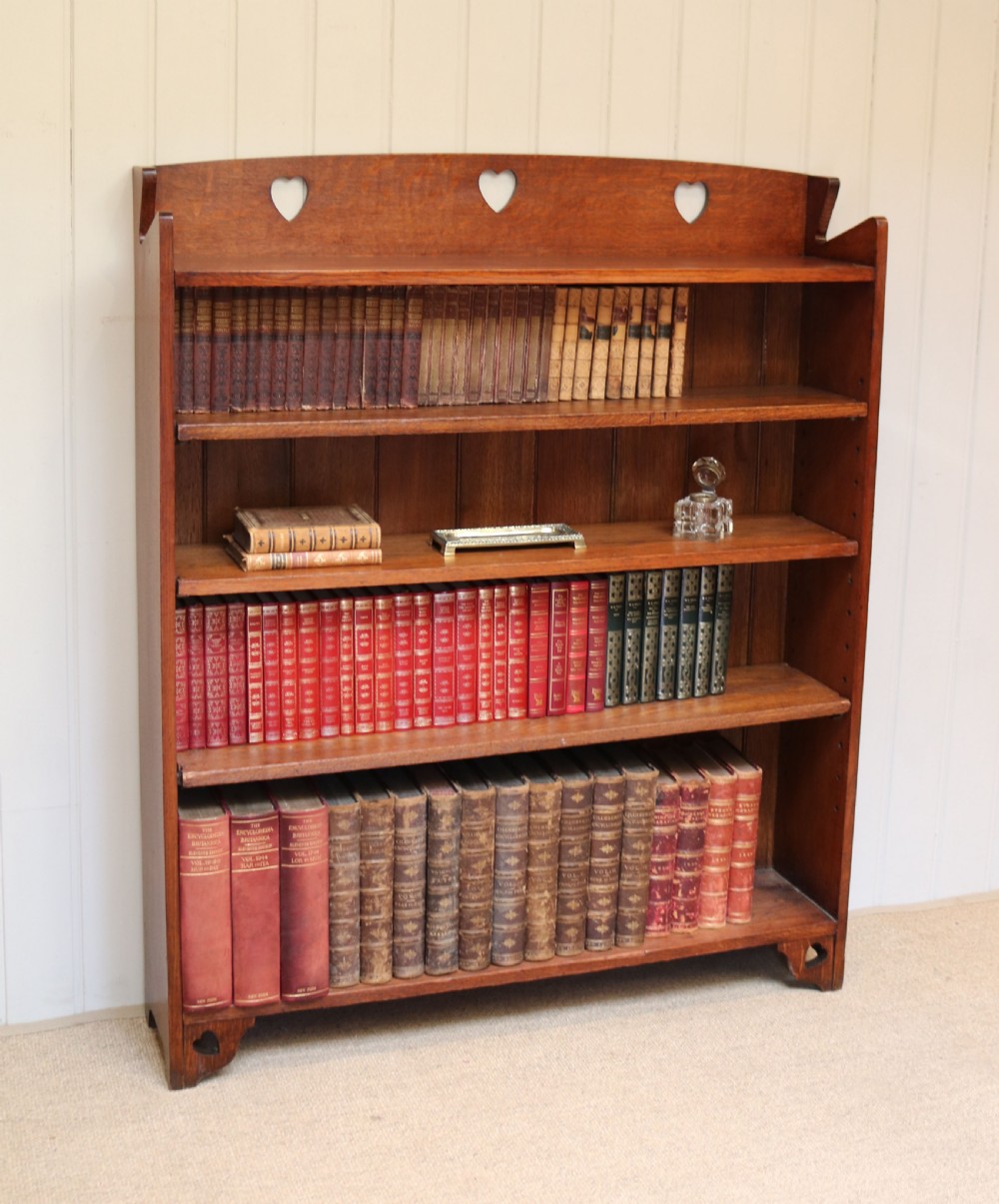 Arts And Crafts Oak Open Bookcase 