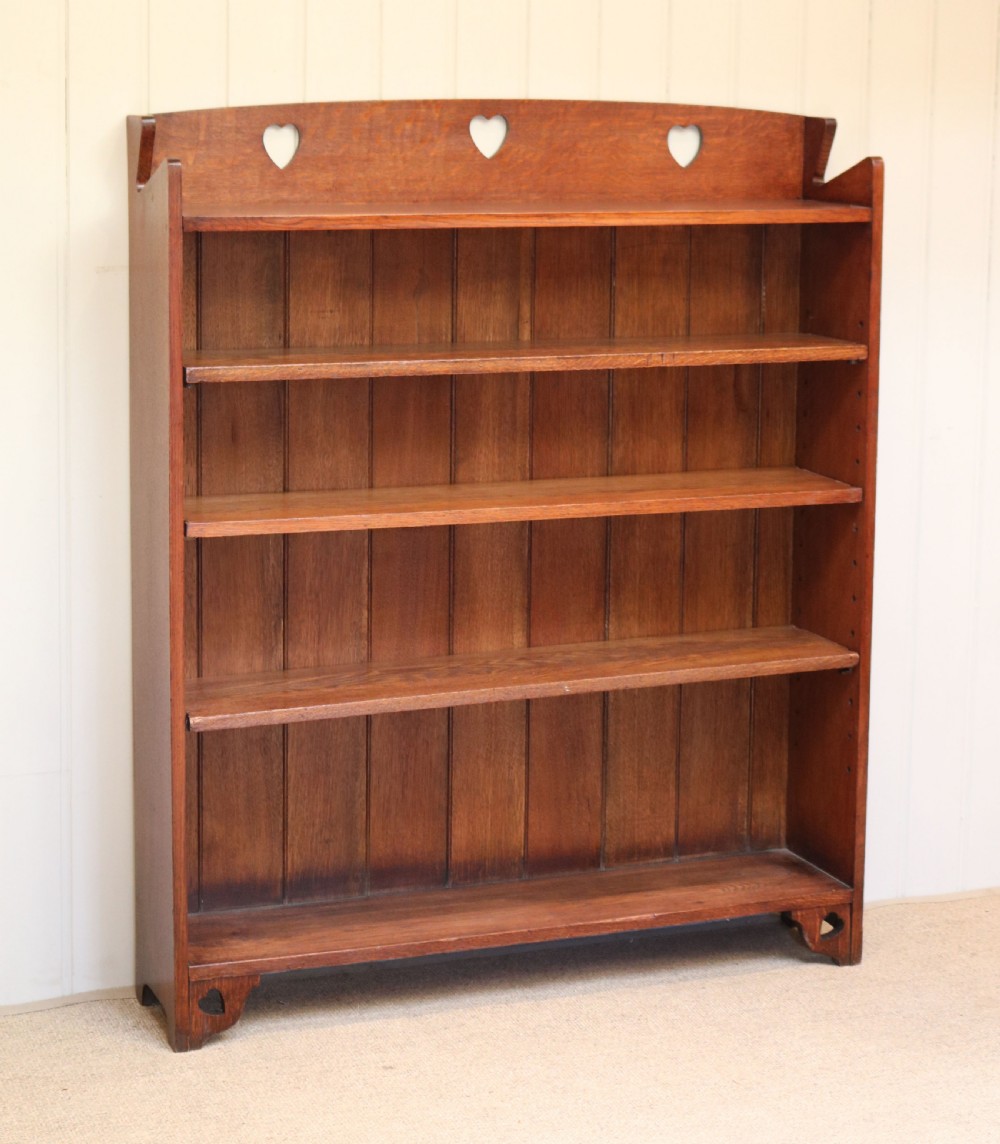 Arts And Crafts Oak Open Bookcase  View V