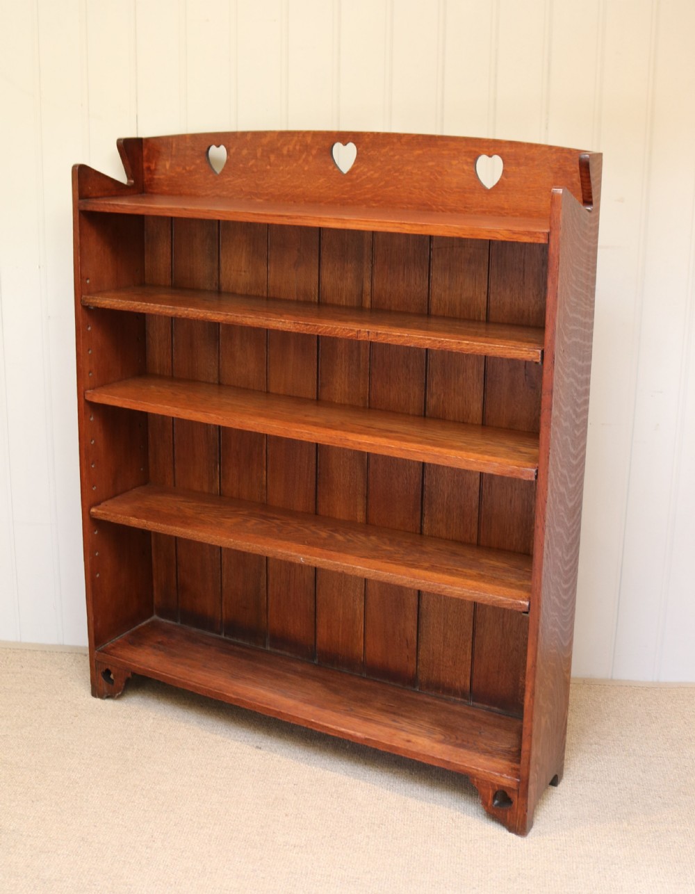 Arts And Crafts Oak Open Bookcase  View VI