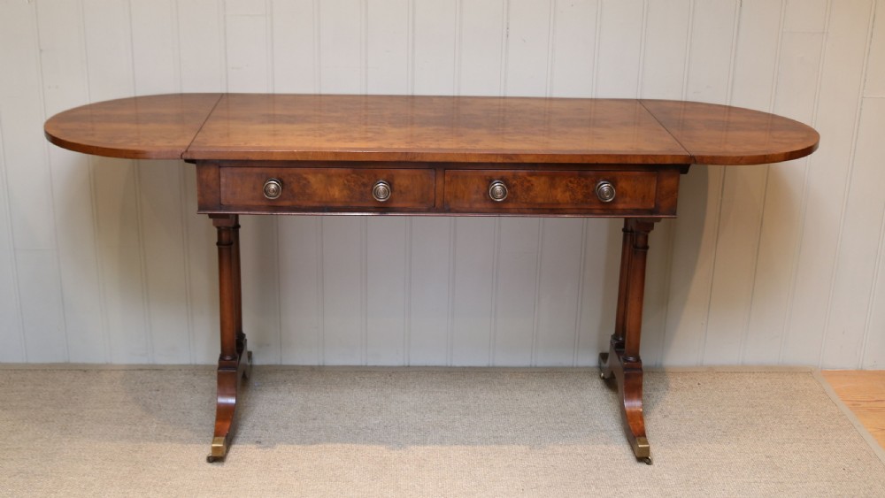 Figured Yew Wood Sofa Table  View II
