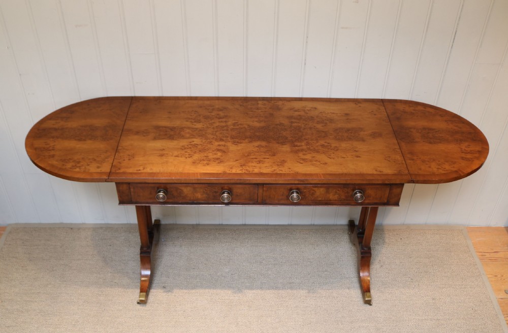 Figured Yew Wood Sofa Table  View III