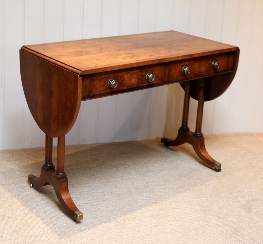 Figured Yew Wood Sofa Table  View VII