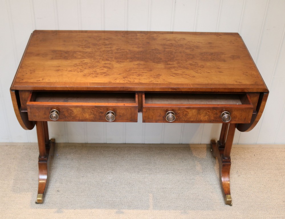 Figured Yew Wood Sofa Table  View VIII