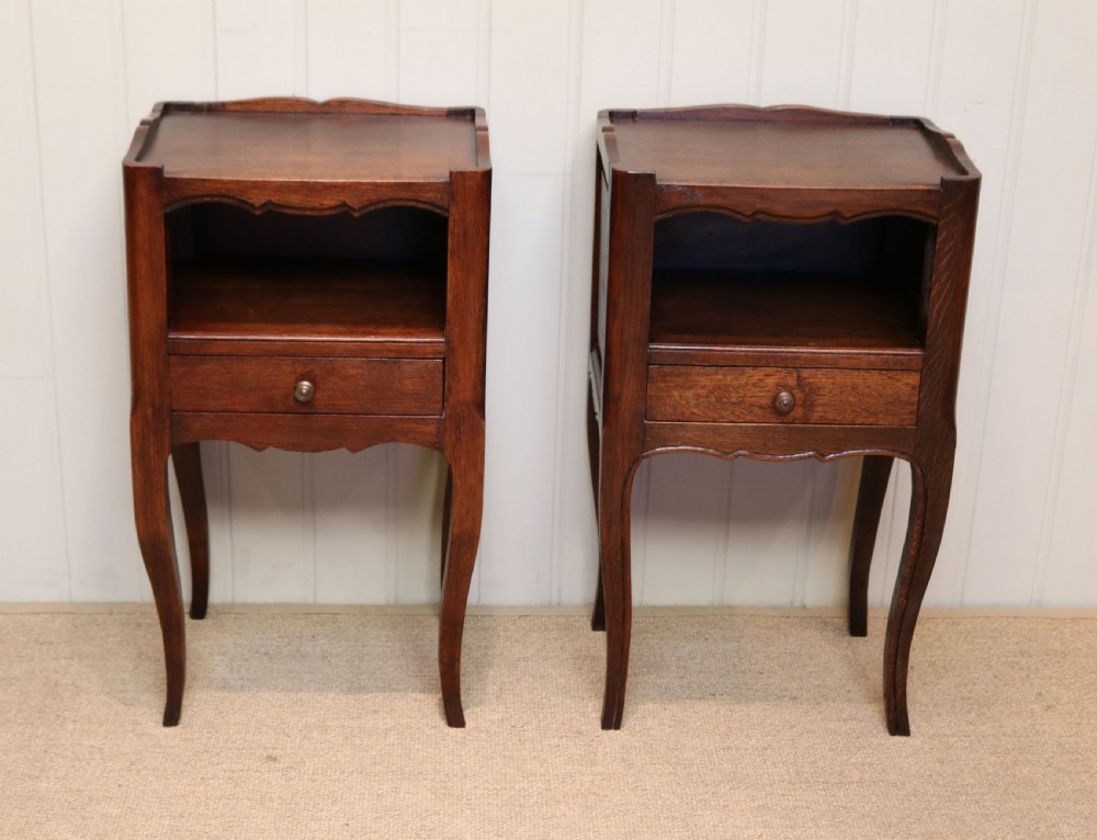 Pair Of French Oak Bedside Cabinets 
