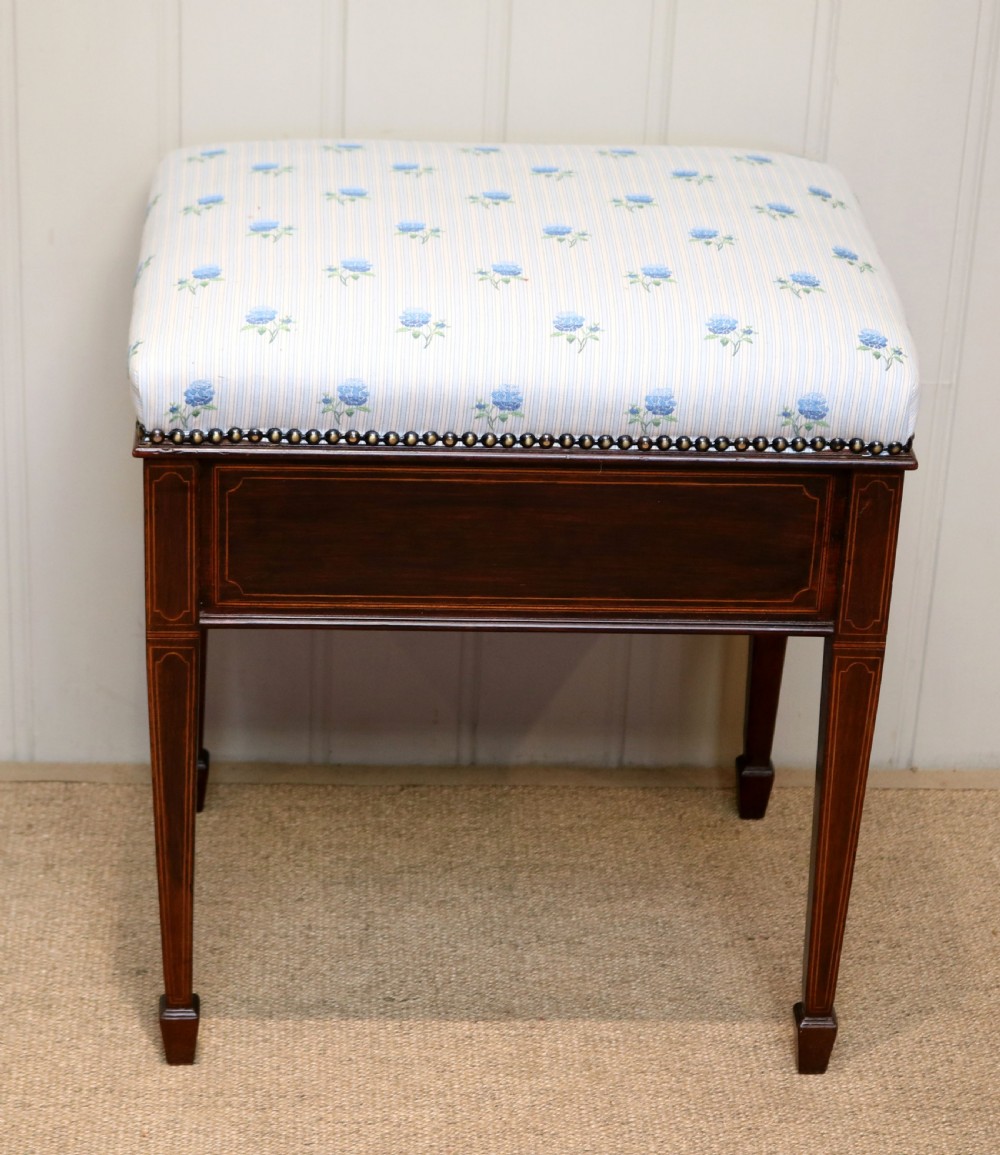 Edwardian Mahogany Piano Stool