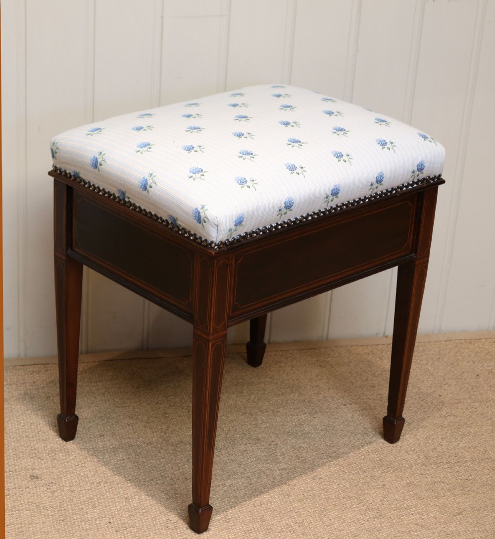 Edwardian Mahogany Piano Stool View VII