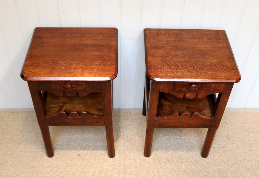 Substantial French Oak Bedside Cabinets View II