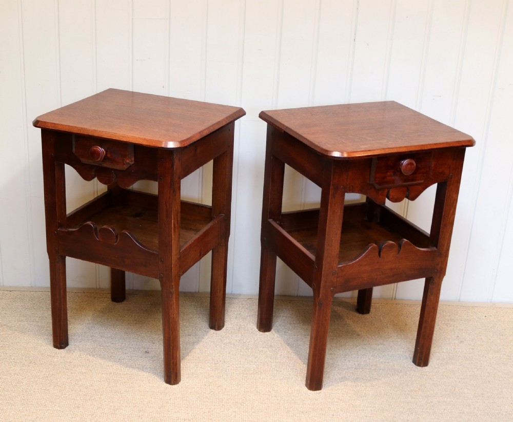 Substantial French Oak Bedside Cabinets View III