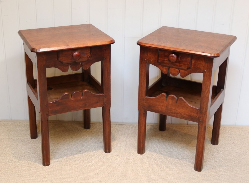 Substantial French Oak Bedside Cabinets View IV
