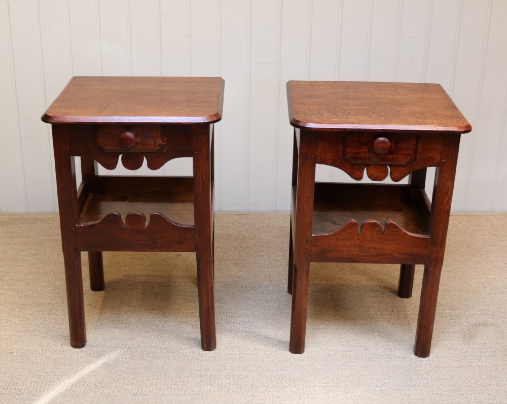 Substantial French Oak Bedside Cabinets View X