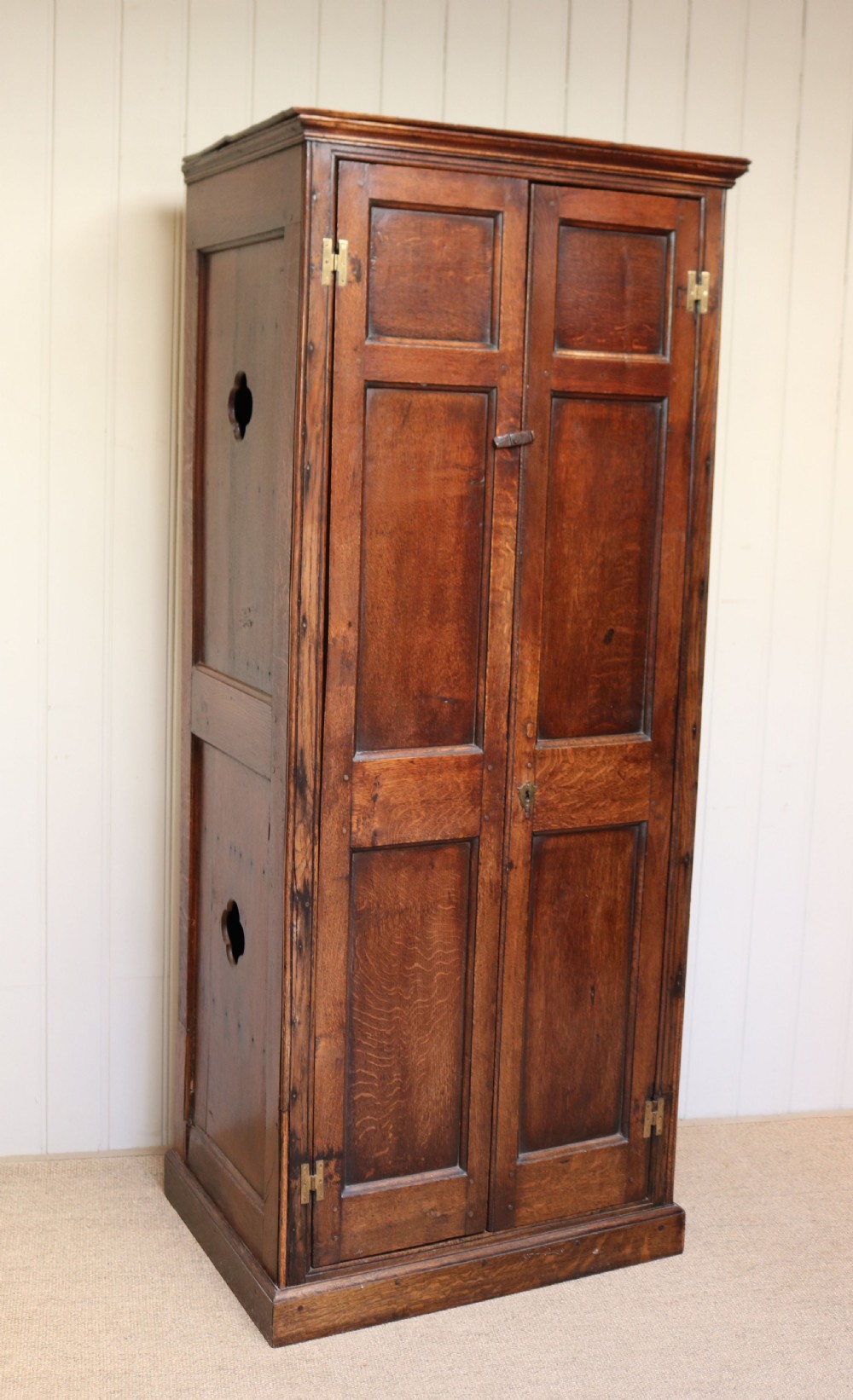 French Rustic Solid Oak Hall Cupboard