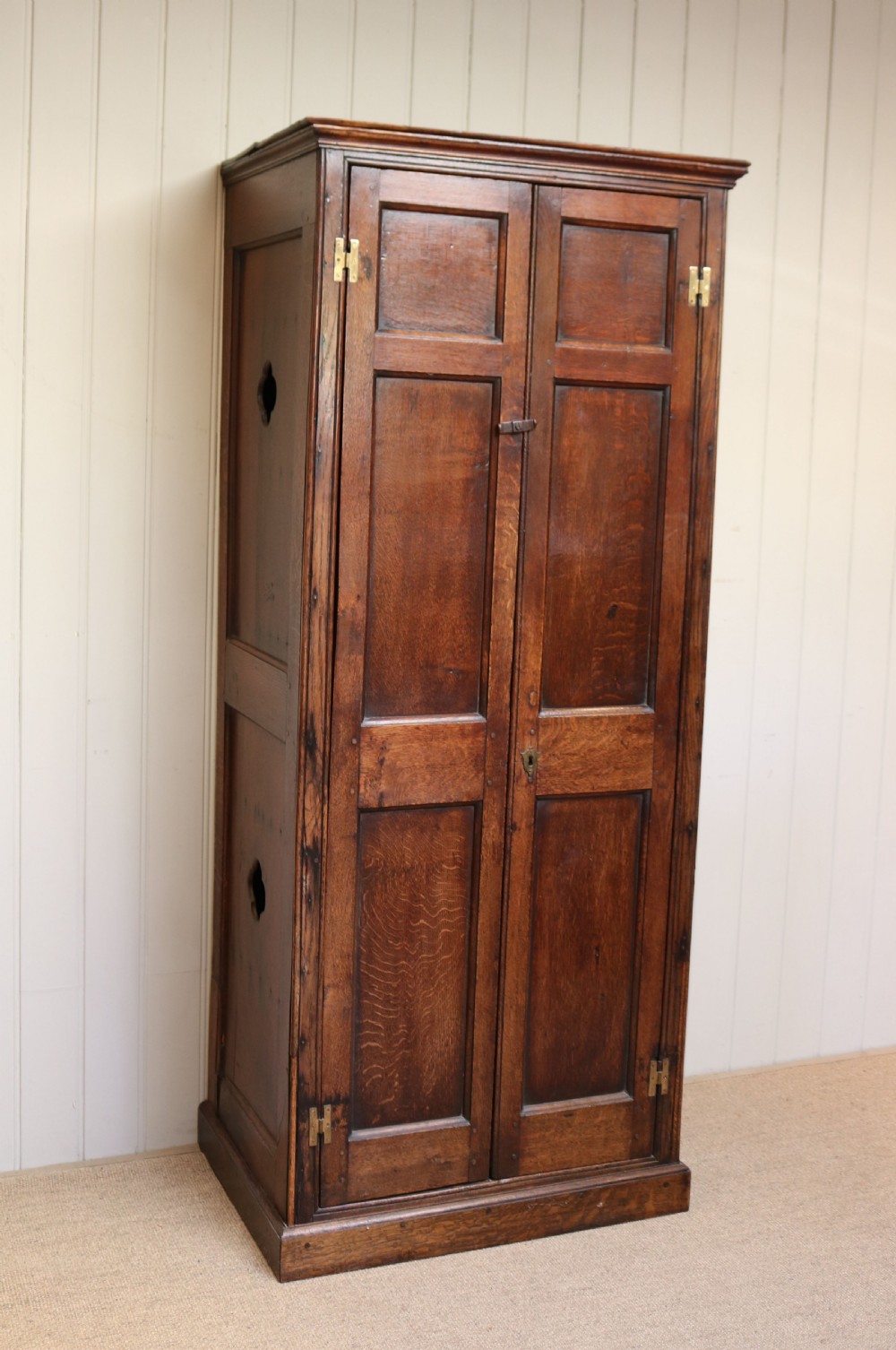 French Rustic Solid Oak Hall Cupboard View IV