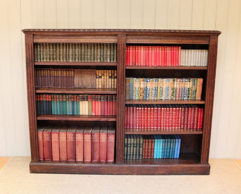 Substantial Oak Open Bookcase