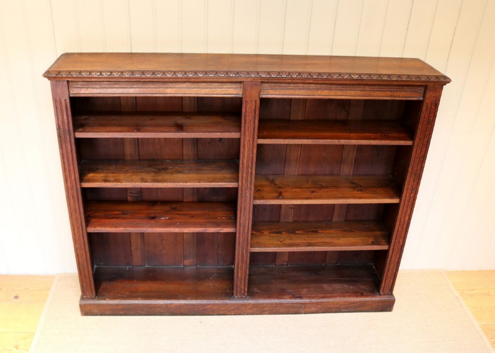 Substantial Oak Open Bookcase View VI