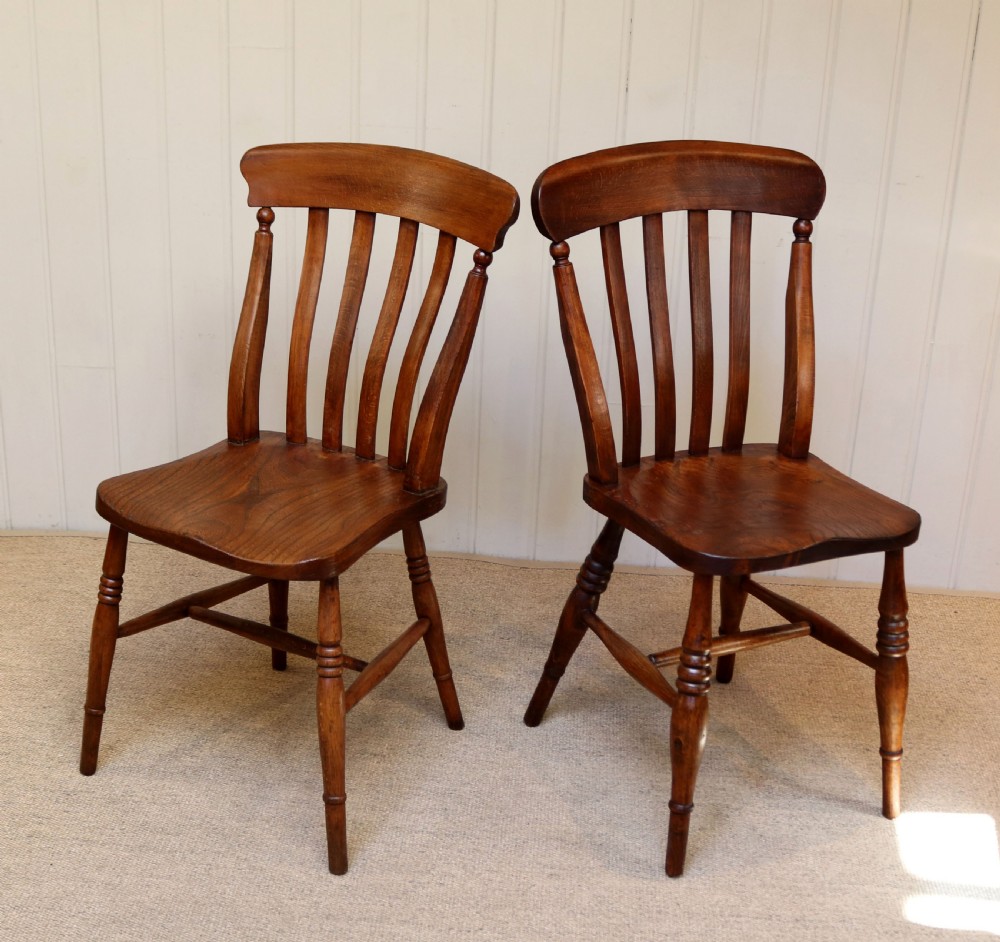 Set Of Eight Matched Beech And Elm Dining Chairs View II
