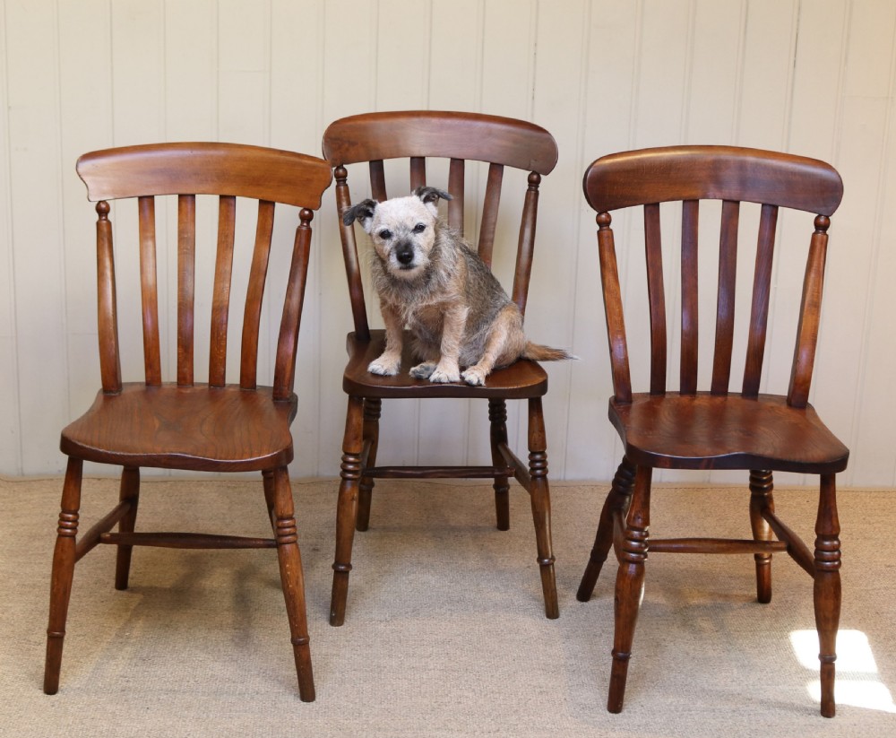 Set Of Eight Matched Beech And Elm Dining Chairs View V