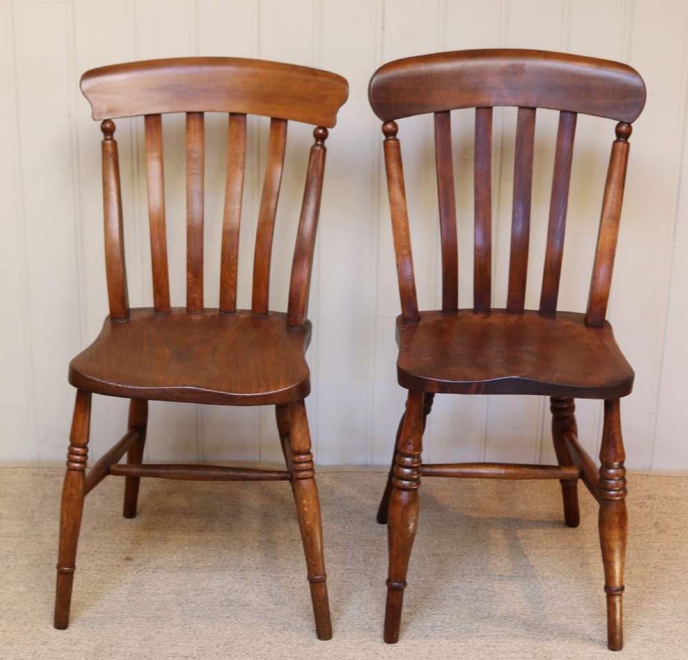 Set Of Eight Matched Beech And Elm Dining Chairs View VI