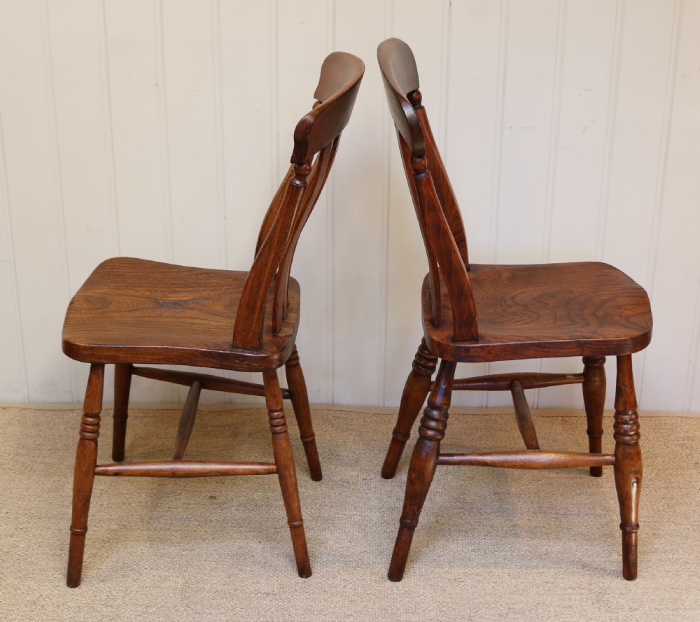 Set Of Eight Matched Beech And Elm Dining Chairs View VIII