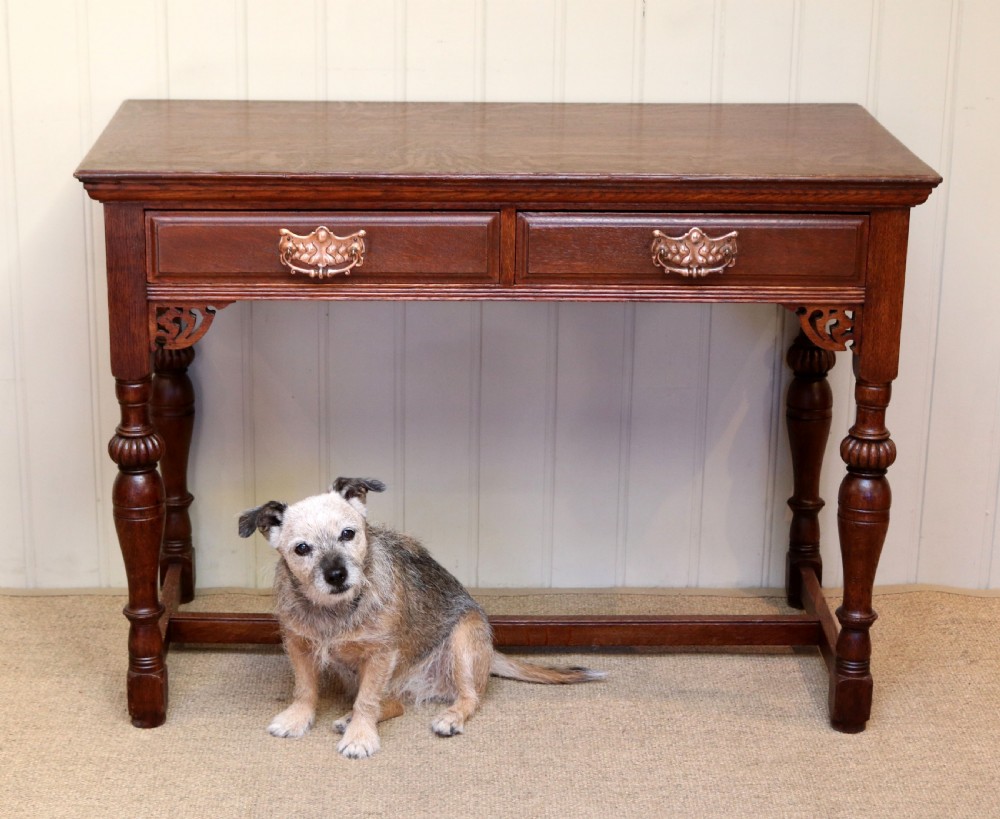 French Oak Arts And Crafts Side Table View II