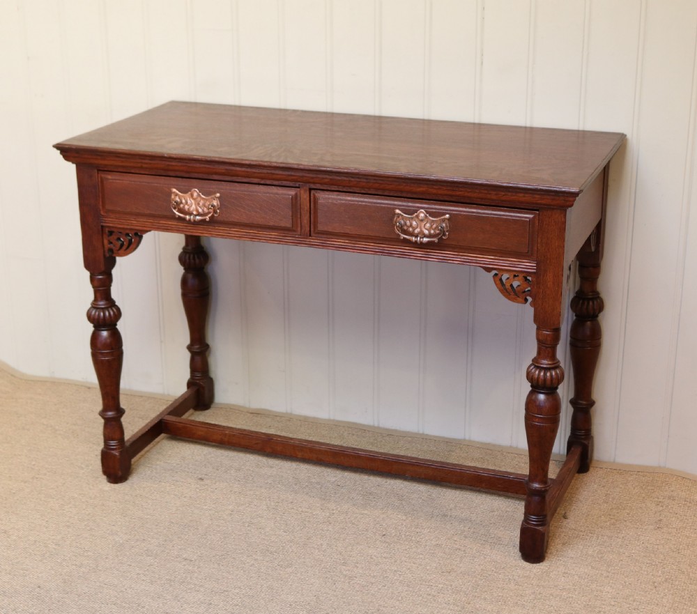 French Oak Arts And Crafts Side Table View IV
