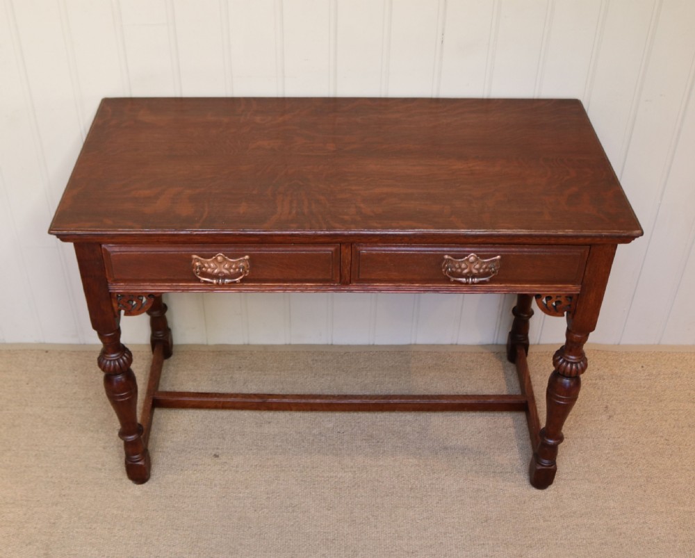 French Oak Arts And Crafts Side Table View VI
