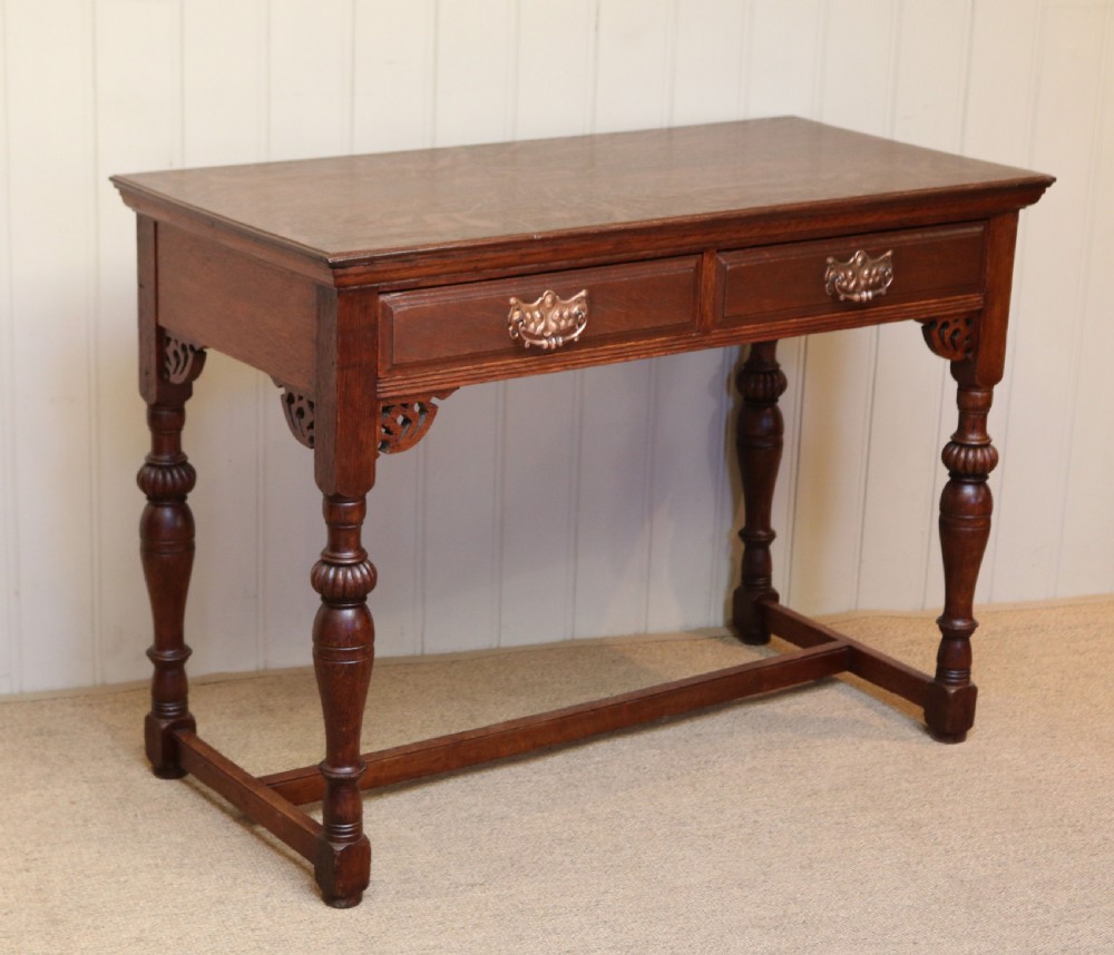 French Oak Arts And Crafts Side Table View VII