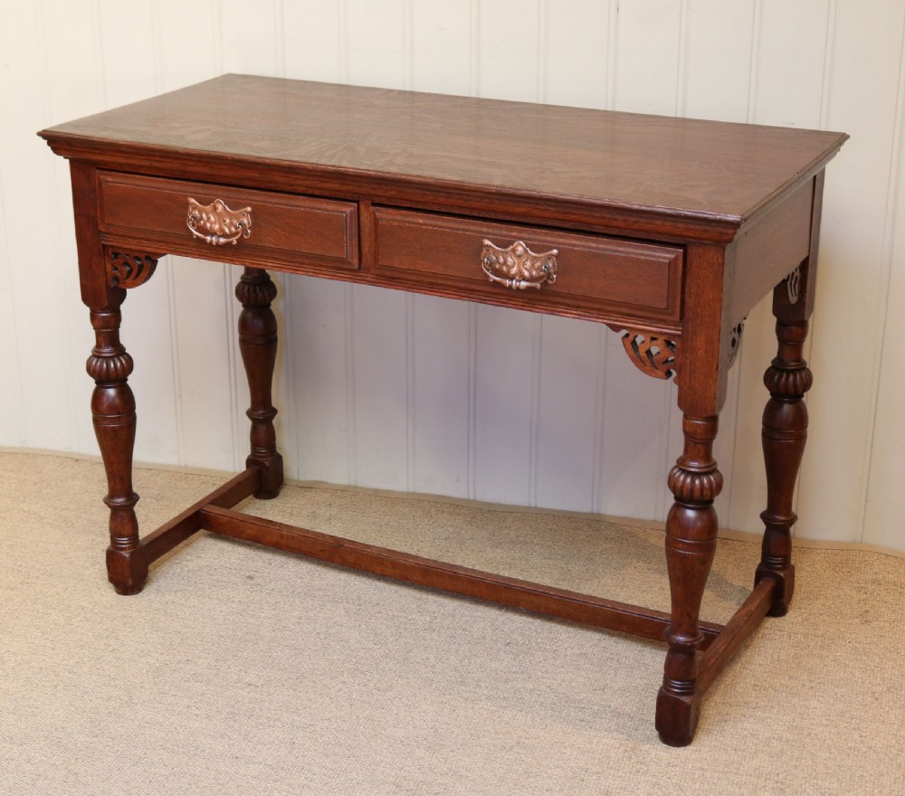 French Oak Arts And Crafts Side Table View VIII