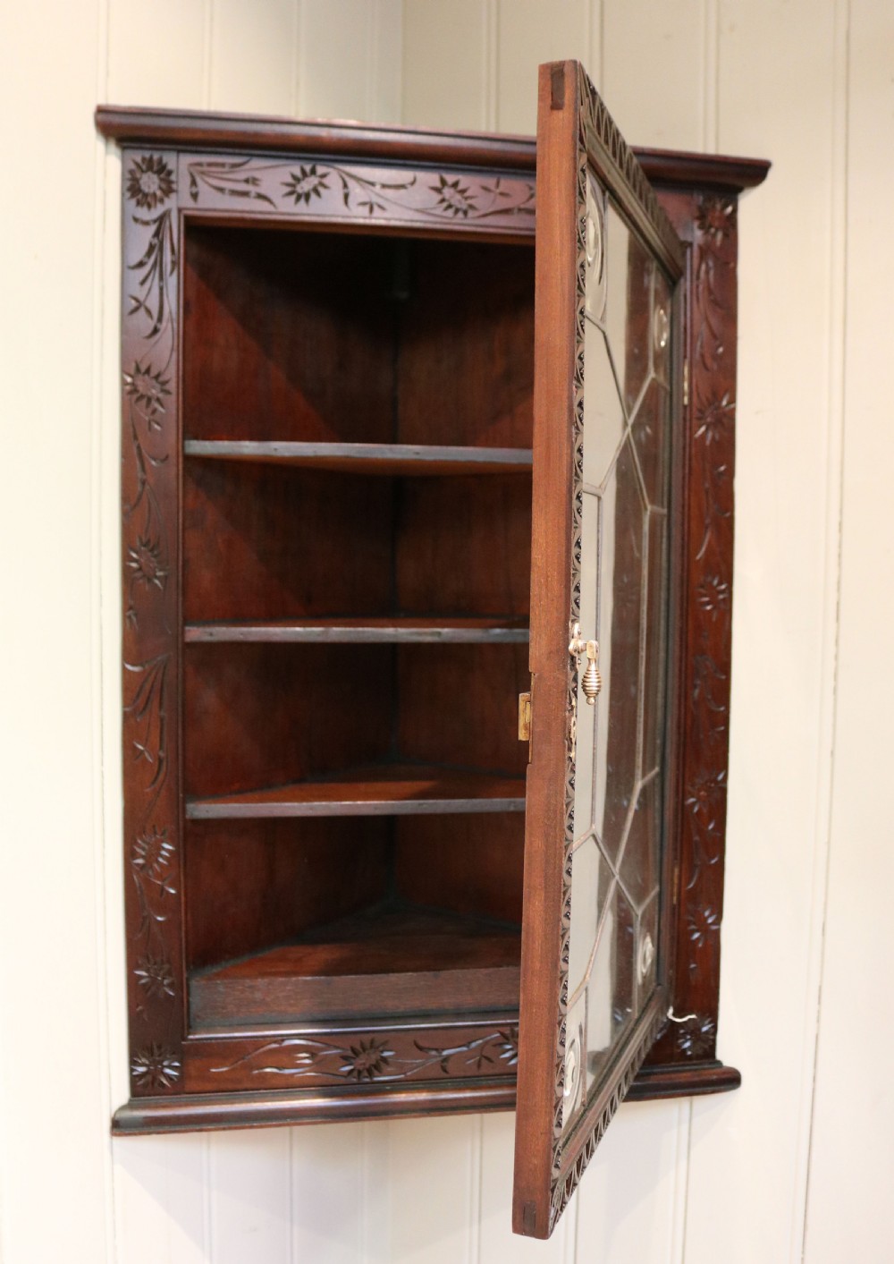 Beech Corner Wall Cabinet View VIII