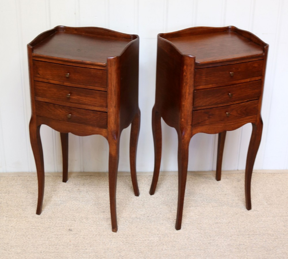 Pair Of French Oak Bedside Cabinets View V