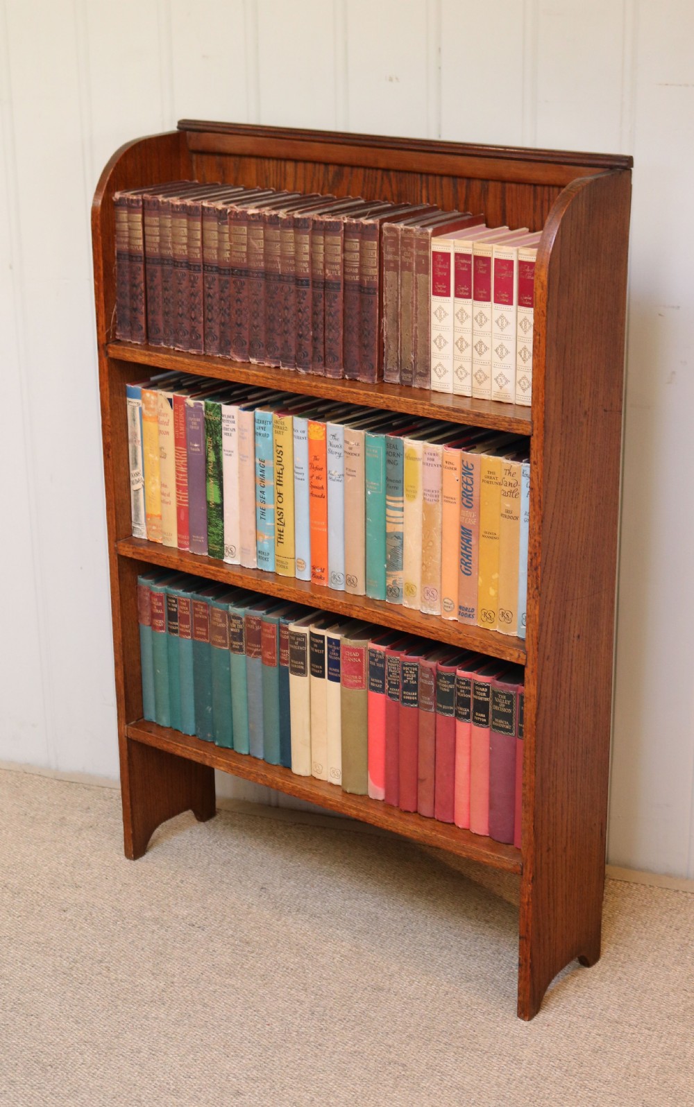 1920s Oak Open Bookcase View V
