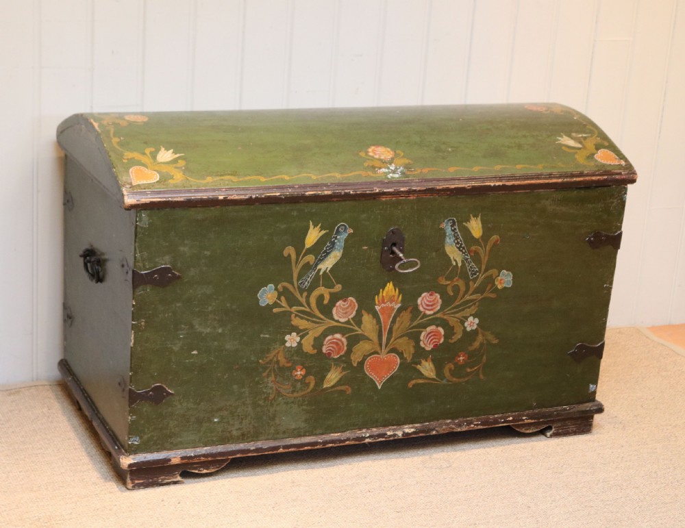 Swedish Painted Marriage Chest View II