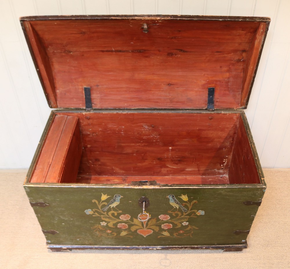Swedish Painted Marriage Chest View V