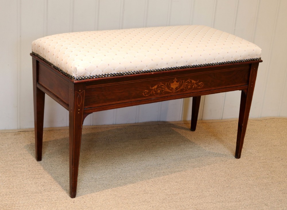 Edwardian Mahogany Duet Stool View II
