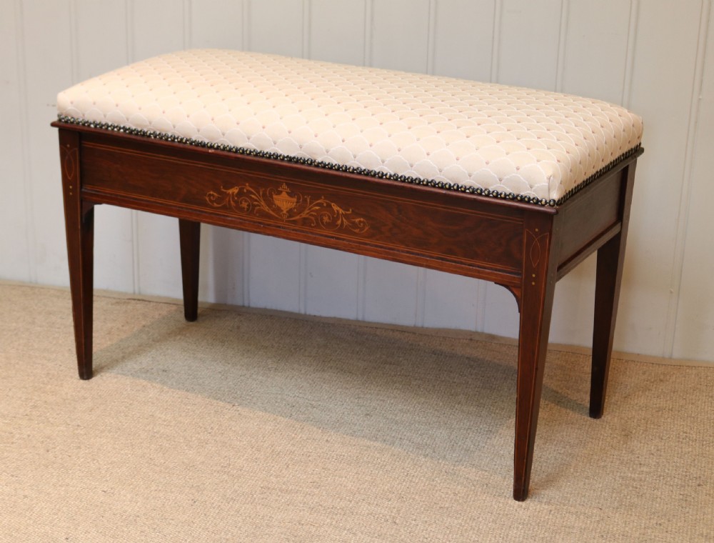 Edwardian Mahogany Duet Stool View III