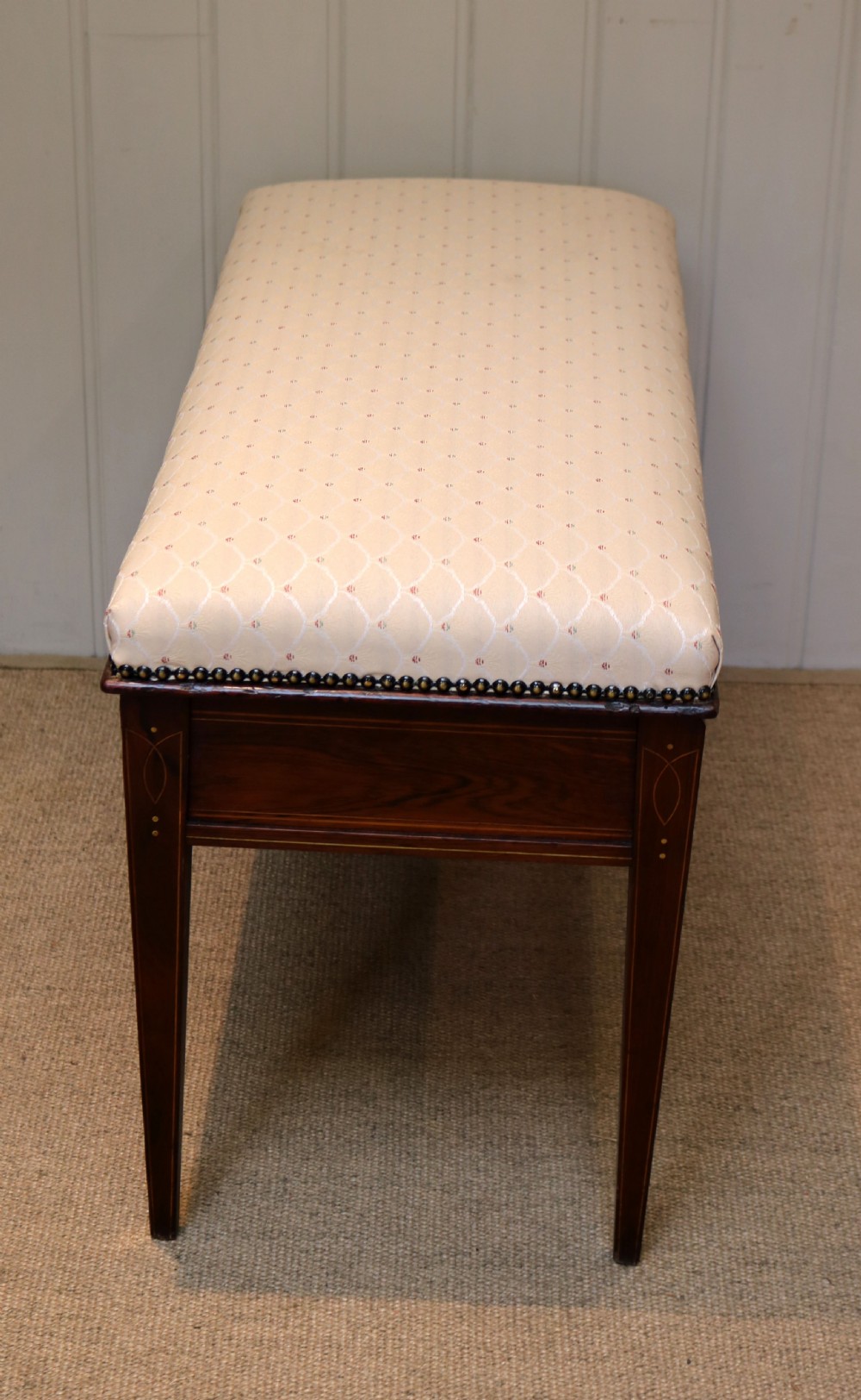 Edwardian Mahogany Duet Stool View IV